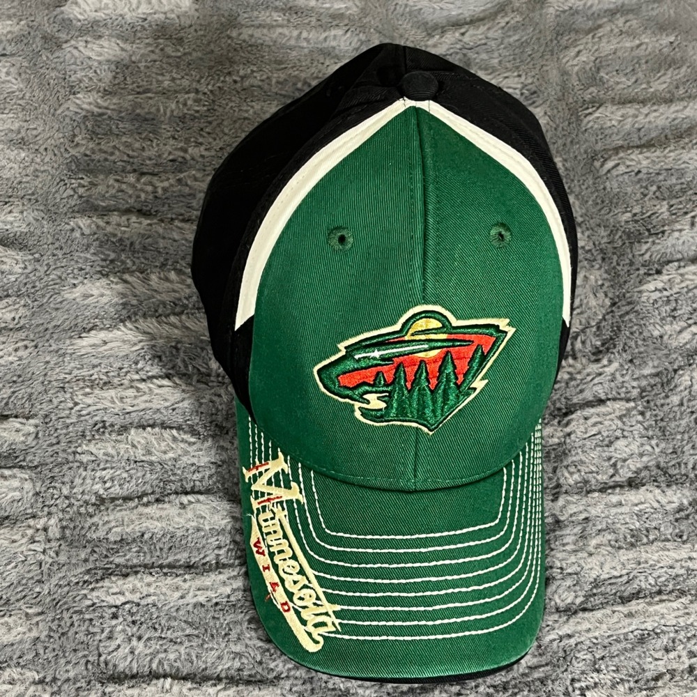 Reebok Minnesota Wild NHL Face Off Headwear Green Black Hat Cap NP35Z OSFA